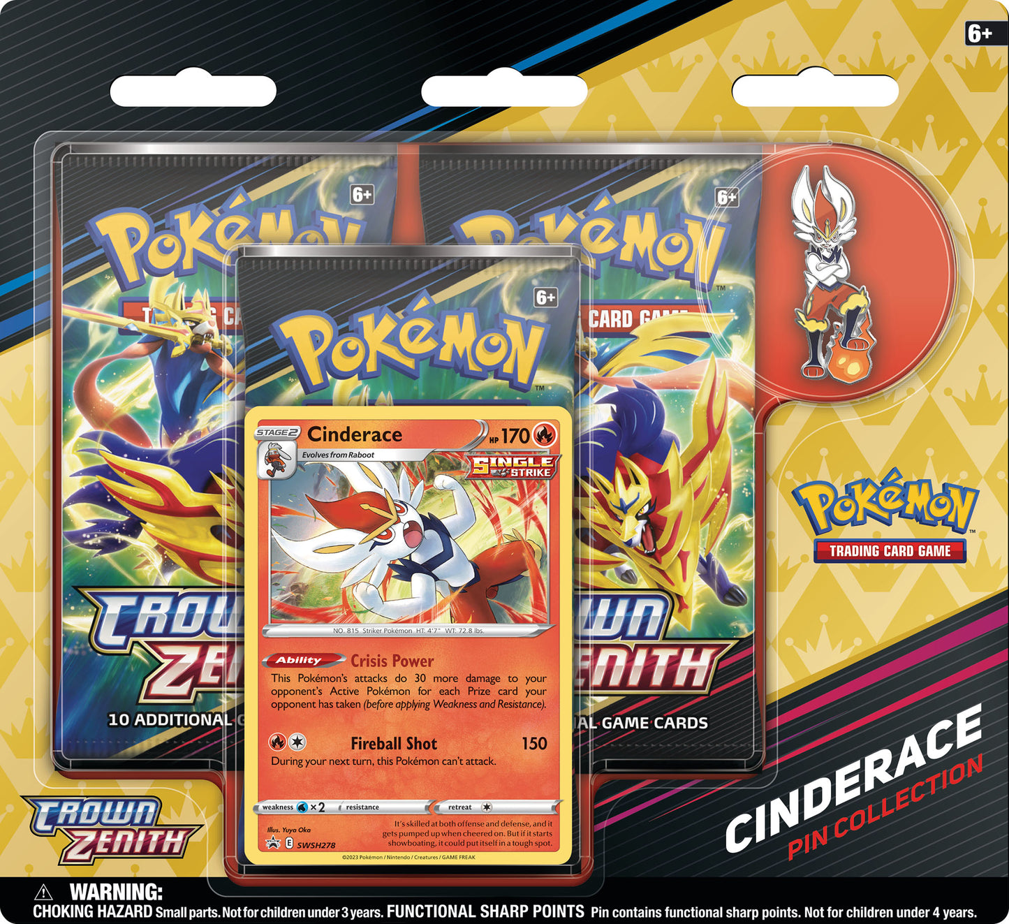 Crown Zenith 3-Pack Blister Pin Collection Cinderace