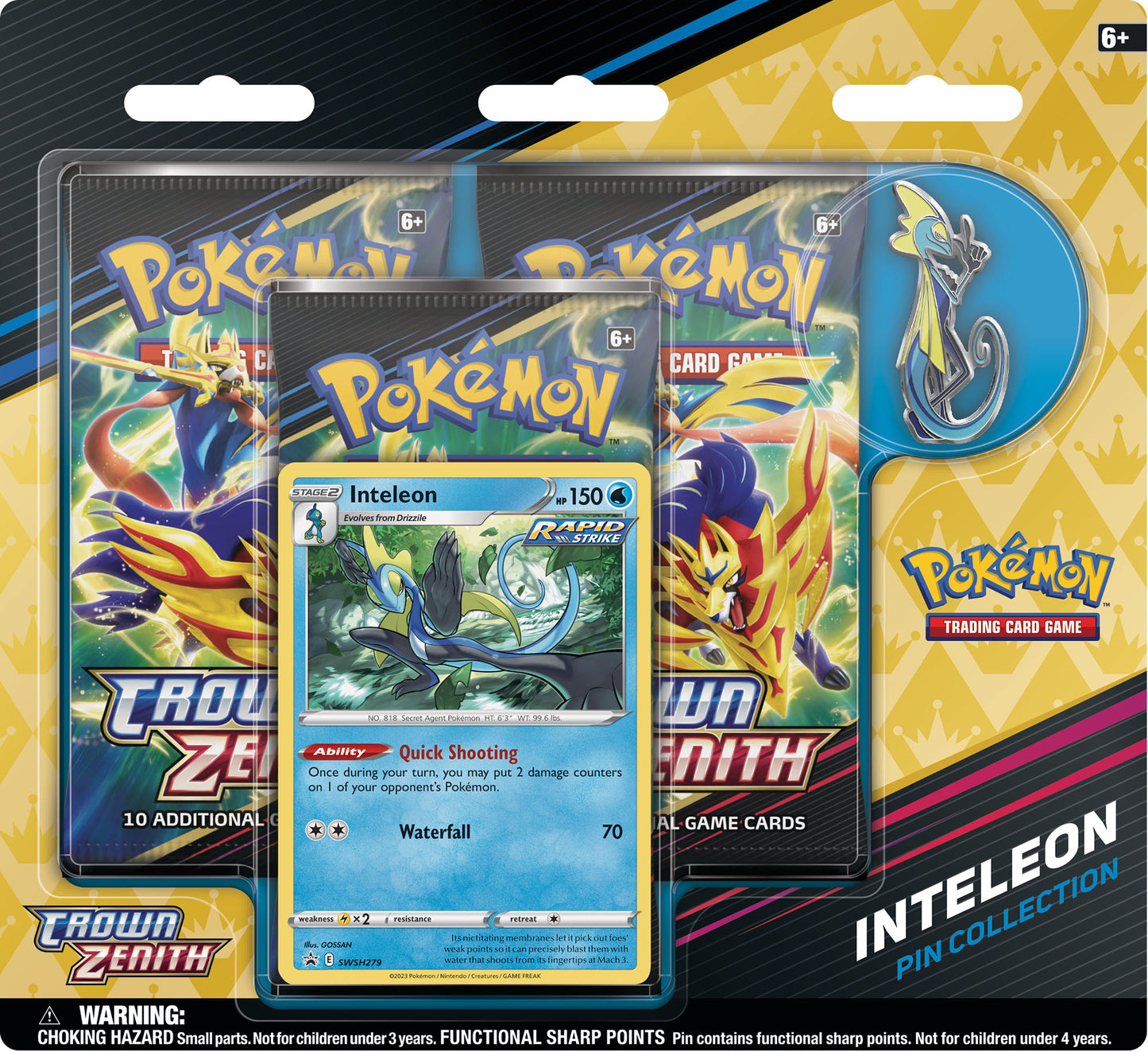 Crown Zenith 3-Pack Blister Pin Collection Inteleon