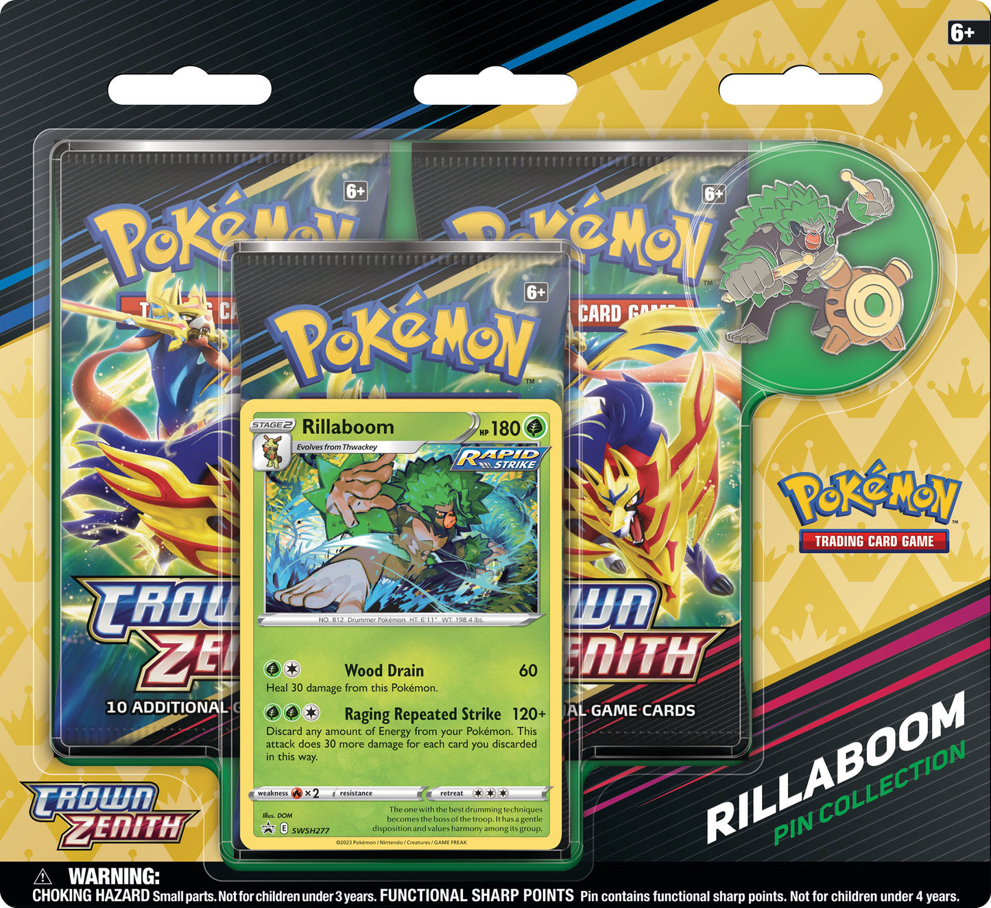 Crown Zenith 3-Pack Blister Pin Collection Rillaboom