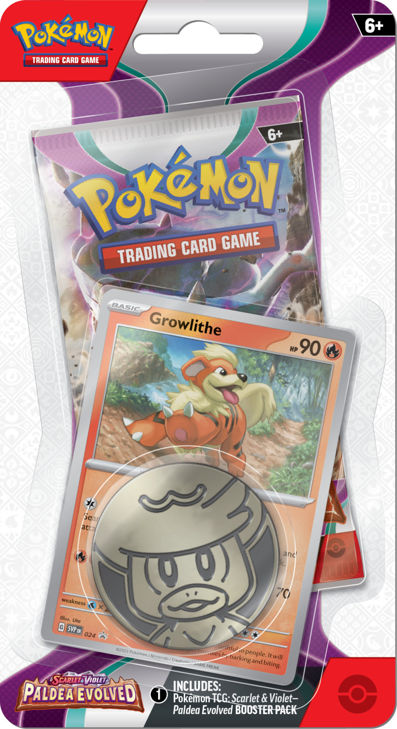 Paldea Evolved Checklane Blister – Growlithe