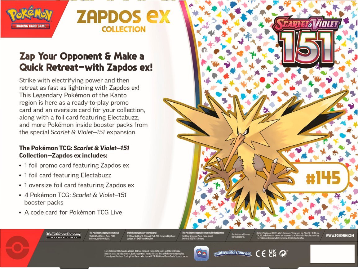 151 Zapdos EX Collection Box